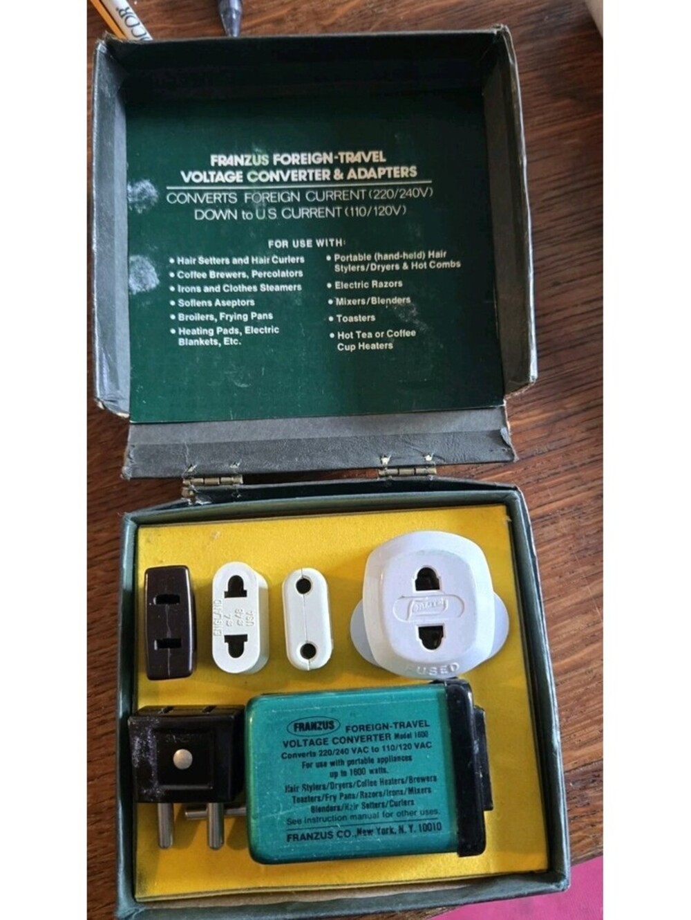 Franzus Foreign Travel Power Current Electricity ConverterKit Model CA-1600 6pcs